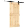 vidaXL Porta scorrevole Naturale e Nero 95 x 210 cm
