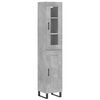 vidaXL Credenza Grigio Cemento 34,5x34x180 cm in Legno Multistrato