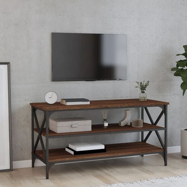 vidaXL Mobile Porta TV Rovere Marrone 100x40x50 cm Legno Multistrato