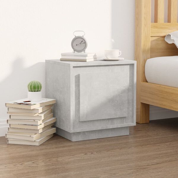 vidaXL Comodino Grigio Cemento 44x35x45 cm in Legno Multistrato