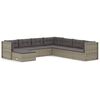 vidaXL Set Divani da Giardino 8 pz con Cuscini in Polyrattan Grigio