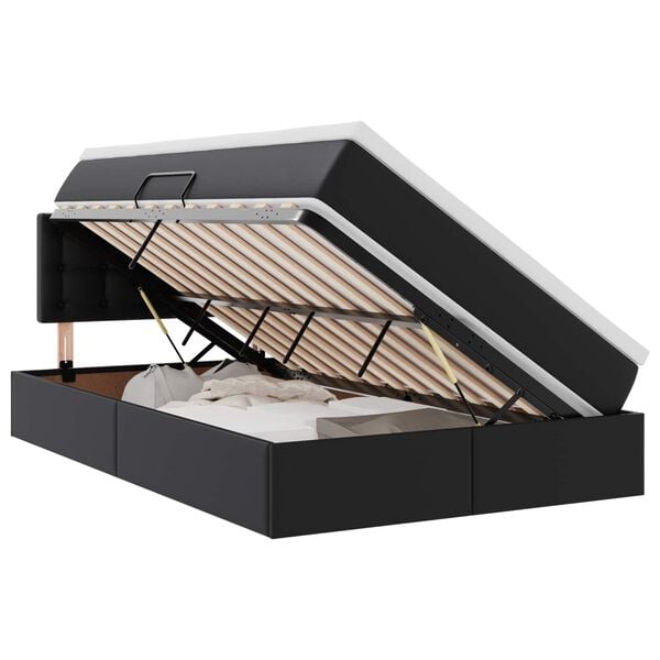 vidaXL Letto con Contenitore Nero 120 x 200 cm Pelle Sintetica