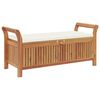 vidaXL Panca Portaoggetti Giardino Cuscino 126cm Legno Massello Acacia