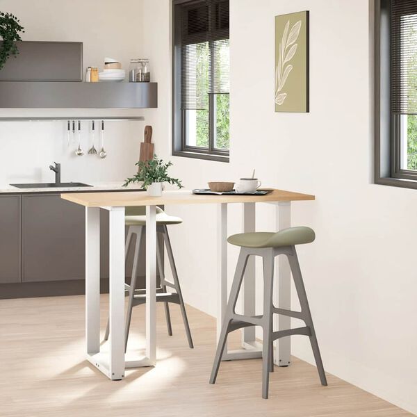 vidaXL Gambe per tavolo da bar a forma di T 2 pz bianche 60x35x(100-101) cm in acciaio