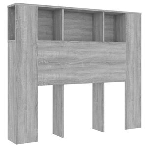 vidaXL Testiera con Scomparti Grigio Sonoma 120x18,5x102,5 cm