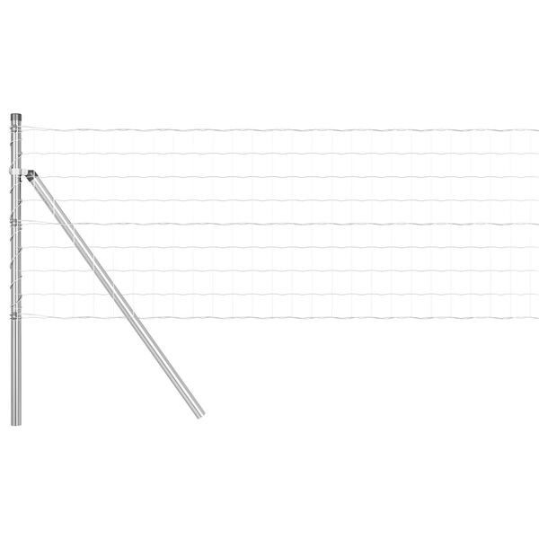 vidaXL Recinzione con Posto Argento 0,6 x 25 m Acciaio e PVC