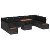 vidaXL Set Divano da Giardino 11 pz Nero polyrattan