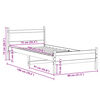 vidaXL Letto senza Materasso 75x190 cm in Legno Massello Pino