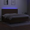 vidaXL Letto a Molle Materasso e LED Marronescuro 200x200cm in Tessuto