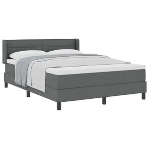 vidaXL Letto a molle con testiera Grigio scuro 200 x 140 cm Poliestere