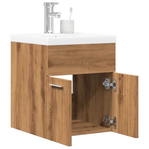 vidaXL Set Mobili da Bagno 2 pz Rovere Artigianale Legno Multistrato