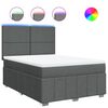 vidaXL Giroletto a Molle con Materasso Grigio Scuro 140x190 cm Tessuto