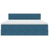 vidaXL Letto con contenitore e LED Blu Scuro 160 x 200 cm Velluto