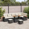 vidaXL Set Divano da Giardino con cuscino 9 pcs Nero e crema