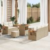vidaXL Set Divano da Giardino 10 pcs Beige e Crema polyrattan