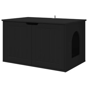 vidaXL Casa per Gatti Nero 85 x 55 x 50,5 cm Legno multistrato