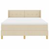 vidaXL Letto a molle con materasso Crema 200 x 160 cm Tessuto