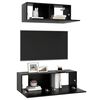 vidaXL Set di Mobili Porta TV 2 pz Nero in Legno Multistrato