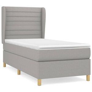 vidaXL Giroletto a Molle con Materasso Grigio Chiaro 80x200 cm Tessuto
