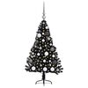vidaXL Albero di Natale artificiale con luci integrate Nero 120 cm PVC