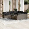 vidaXL Set Divani da Giardino 11 pz con Cuscini in Polyrattan Grigio