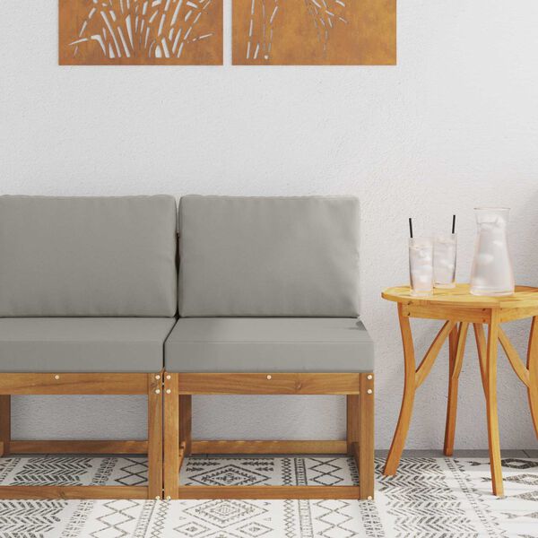 vidaXL Divano centrale per esterno Legno di Acacia Massello