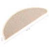 vidaXL Tappetini per scale 15 pz 65x21x4 cm Bianco e Marrone Semicircolari Grandi
