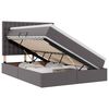 vidaXL Letto con contenitore e LED Grigio 140 x 190 cm Pelle Sintetica
