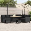 vidaXL Set Divani da Giardino 4 pz con Cuscini Forma L Polyrattan Nero