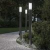 vidaXL Lampioni a dissuasore con sensore e presa 3 pz 110 cm Acciaio Inox IP44