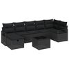 vidaXL Set Divano da Giardino con cuscino 8 pcs Nero Poly Rattan