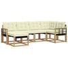 vidaXL Set di divani da esterno 6 pz Bianco e Crema