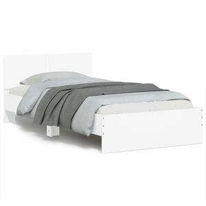 vidaXL Giroletto con Testiera Bianco 100x200 cm in Legno Multistrato