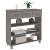 vidaXL Consolle HAMAR Grigio Chiaro 90x35x90 cm Legno Massello di Pino