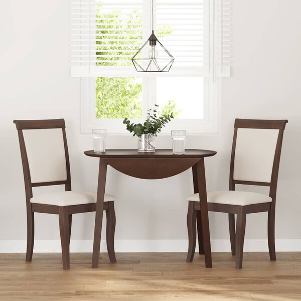 vidaXL Sedie da Pranzo con Cuscini 2pz Marrone Legno Massello di Hevea