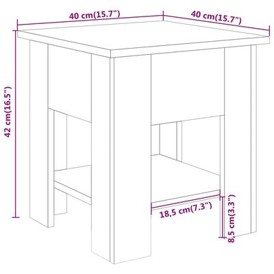 vidaXL Tavolino da Salotto Rovere Sonoma 40x40x42 cm Legno Multistrato
