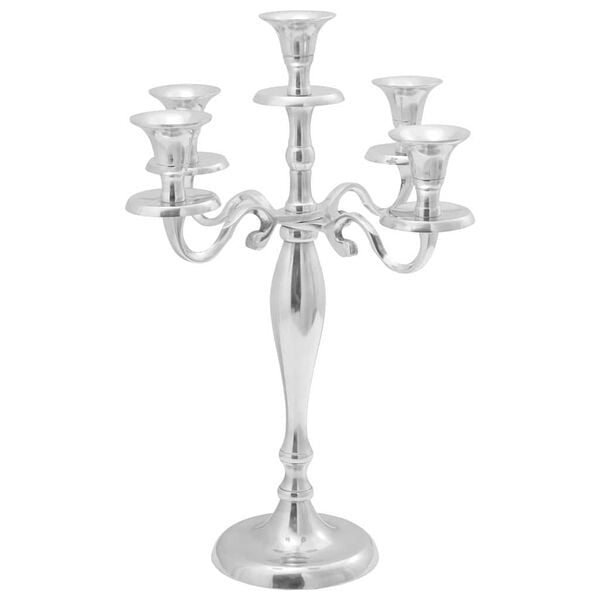 vidaXL Candelabro Argento 29 x 29 x 29 cm Alluminio