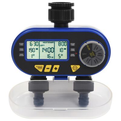 vidaXL Timer Digitale Irrigazione a Doppia Uscita e Sensore Pioggia