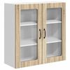 vidaXL Mobile in vetro da parete LUCCA Rovere Sonoma 80 x 31 x 80 cm