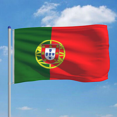 vidaXL Bandiera del Portogallo con Pennone in Alluminio 6 m