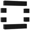 vidaXL Set mobile TV 8 pcs 80 x 30 x 30 cm Rovere Nero