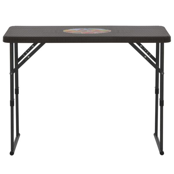 vidaXL Set da Bistrot 3 pz Pieghevole in HDPE Marrone Stile Rattan