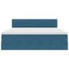 vidaXL Letto con Contenitore Blu Scuro 160 x 200 cm Velluto