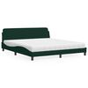 vidaXL Letto con Materasso Dover Verde Scuro 180x200 cm in Velluto
