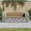 vidaXL Panca da Giardino Design Gabbione 184x71x65,5cm Pino Impregnato