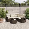 vidaXL Set Divano da Giardino 6 pz con Cuscini Marrone in Polyrattan