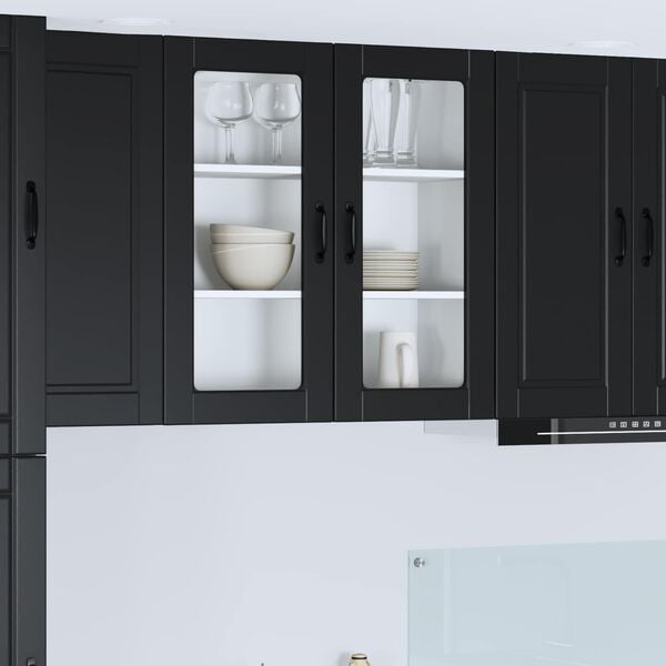 vidaXL Mobile da cucina Nero 80 x 31 x 80 cm Legno multistrato