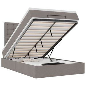 vidaXL Struttura Letto Pouf con Materasso Tortora 120x190 cm Tessuto