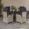 vidaXL Set Pranzo da Giardino 5pz con Cuscini Grigio Chiaro Polyrattan