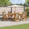 vidaXL Set Pranzo da Giardino 7pz Legno Massello di Acacia e Textilene